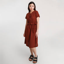 Load image into Gallery viewer, Ava Button Down String Dress - Dark Brown
