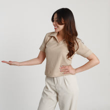 Load image into Gallery viewer, (Color of the Year 2025) Hanging Waffle Polo Shirt - Mocha