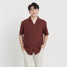 Load image into Gallery viewer, Cuban Linen Polo - Dark Brown