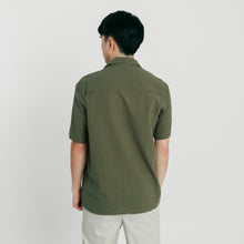 Load image into Gallery viewer, Cuban Linen Polo - Army Green

