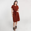 Ava Button Down String Dress - Dark Brown