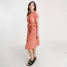 Load image into Gallery viewer, Ava Button Down String Dress - Peach
