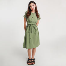 Load image into Gallery viewer, Ava Button Down String Dress - Green
