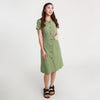 Ava Button Down String Dress - Green