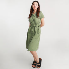 Load image into Gallery viewer, Ava Button Down String Dress - Green
