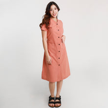 Load image into Gallery viewer, Ava Button Down String Dress - Peach
