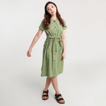 Load image into Gallery viewer, Ava Button Down String Dress - Green
