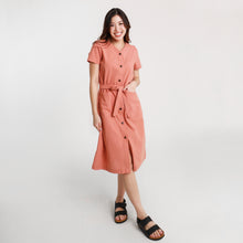 Load image into Gallery viewer, Ava Button Down String Dress - Peach
