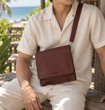 Load image into Gallery viewer, EVL Tierra Messenger Bag - Dark Brown
