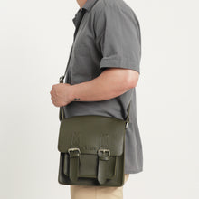 Load image into Gallery viewer, EVL Square Satchel Bag - Army Green
