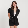 Linen Puff-Sleeve - Esmeralda (Black)