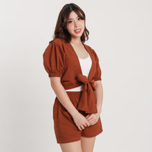 Load image into Gallery viewer, Linen Puff-Sleeve - Esmeralda (Rust)
