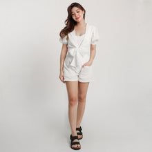 Load image into Gallery viewer, Linen Puff-Sleeve - Esmeralda (White)

