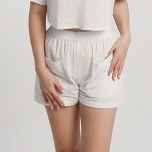 Load image into Gallery viewer, Linen Square Shorts - Viviana (White)
