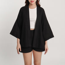Load image into Gallery viewer, Linen Kimono - Blanca (Black)
