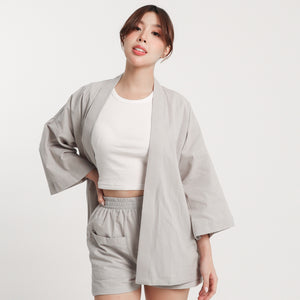 Linen Kimono - Blanca (Gray)