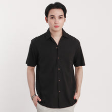Load image into Gallery viewer, Cuban Linen Polo - Black
