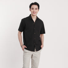 Load image into Gallery viewer, Cuban Linen Polo - Black
