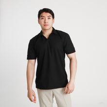 Load image into Gallery viewer, Waffle Ease Polo Shirt - Black
