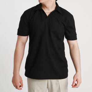 Waffle Ease Polo Shirt - Black