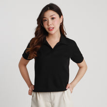 Load image into Gallery viewer, Hanging Waffle Polo Shirt - Black
