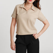 Load image into Gallery viewer, Hanging Waffle Polo Shirt - Mocha
