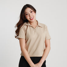 Load image into Gallery viewer, Hanging Waffle Polo Shirt - Mocha
