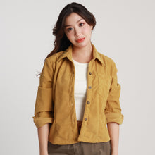 Load image into Gallery viewer, Tailored Corduroy Jacket - Mustard
