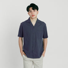 Load image into Gallery viewer, Cuban Linen Polo - Navy Blue
