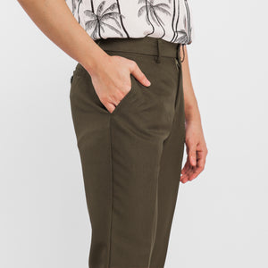 Easy Ankle Trousers | Olive Green