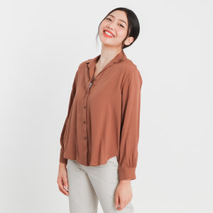 Soft Long Sleeves Blouse - Khaki