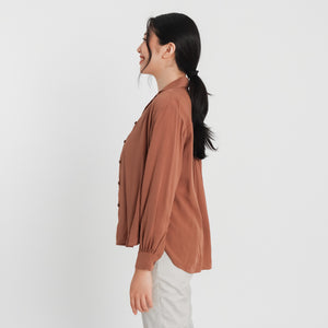 Soft Long Sleeves Blouse - Khaki