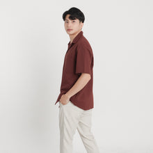 Load image into Gallery viewer, Cuban Linen Polo - Dark Brown

