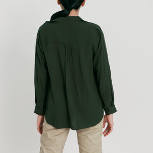 Soft Long Sleeves Blouse - Army Green