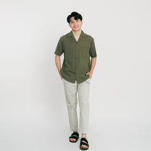 Load image into Gallery viewer, Cuban Linen Polo - Army Green
