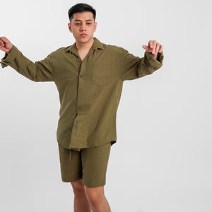 Ultra Linen Shorts - Army Green
