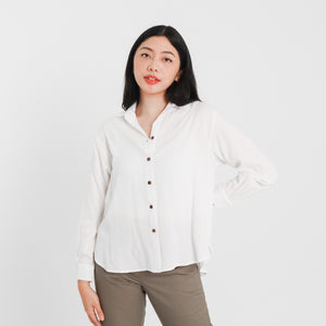 Soft Long Sleeves Blouse - White