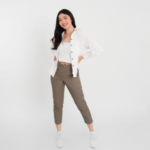 Relaxed Ankle Pants - Greige