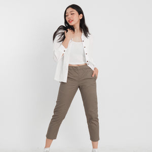 Relaxed Ankle Pants - Greige